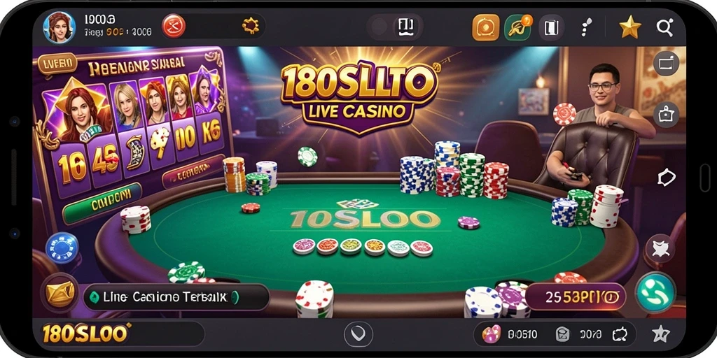 Tampilan gameplay Live Casino yang menegangkan di 180SLOT.