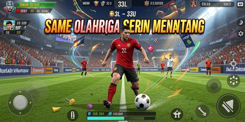 Tampilan utama gameplay 33L yang menampilkan aksi olahraga.