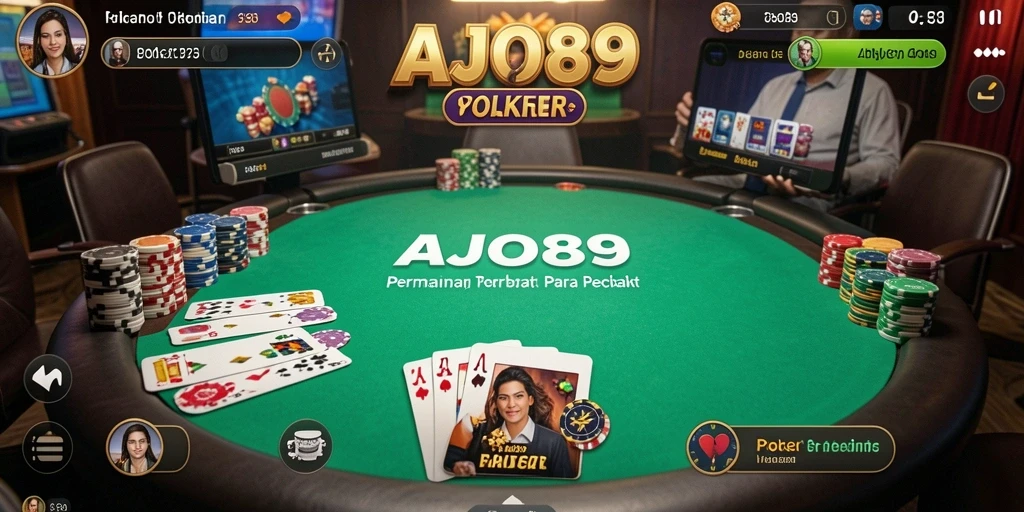 Screenshot dari AJO89 menampilkan pemain bersaing dalam permainan Poker.