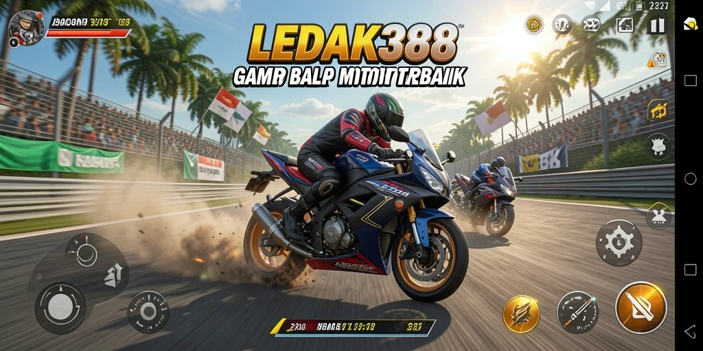 Gameplay mendebarkan dalam balapan motor yang penuh aksi.