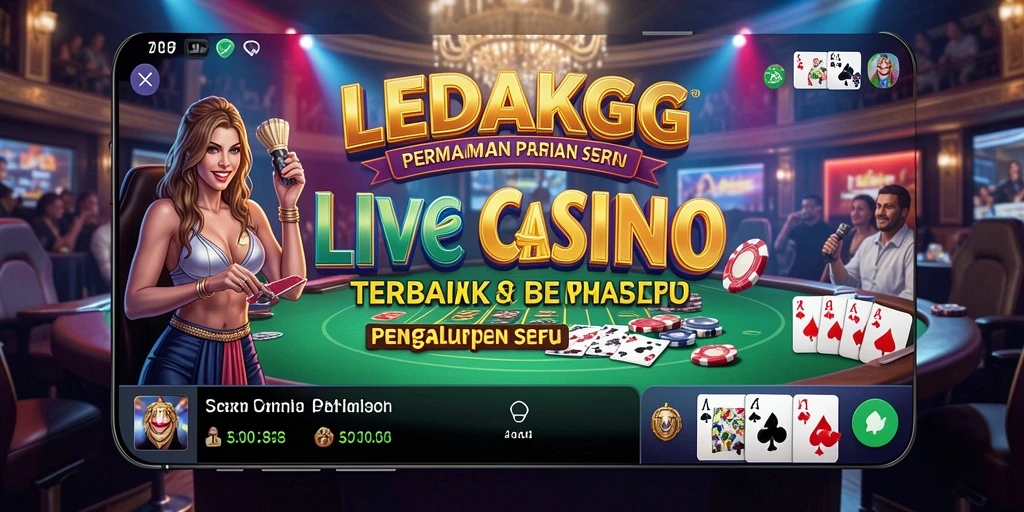 Tampilan antarmuka <strong>LEDAKGG</strong> yang menarik dengan dealer profesional dan interaksi langsung.