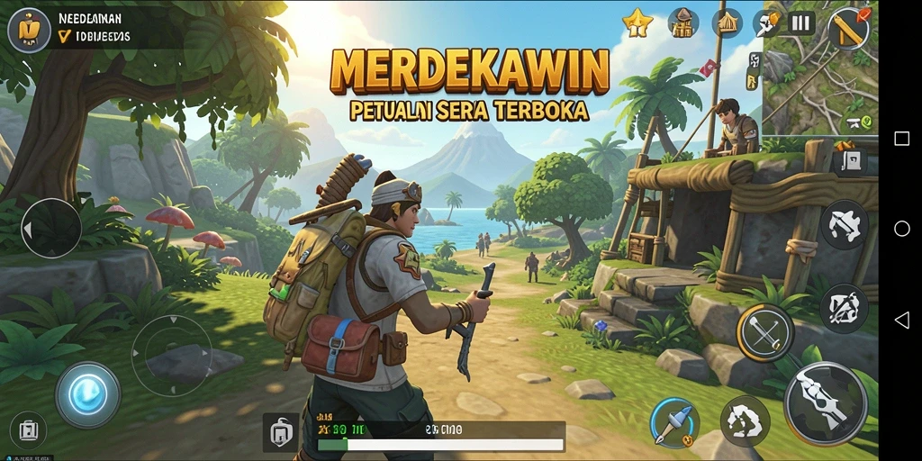 Gameplay seru di dunia terbuka MERDEKAWIN.