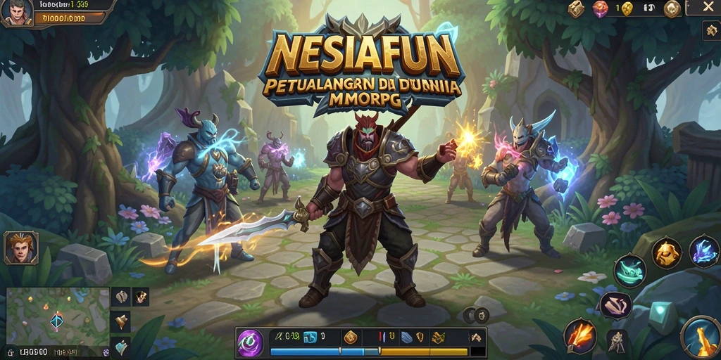 Tangkapan layar gameplay NESIAFUN yang menampilkan pertarungan seru antar pemain.