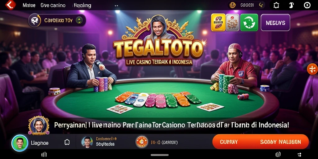 Gameplay seru TEGALTOTO dengan dealer langsung dan suasana kasino.