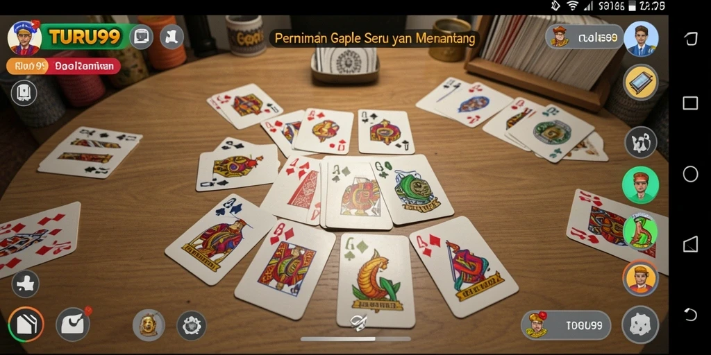 Screenshot menunjukkan gameplay Gaple yang seru dan interaktif.