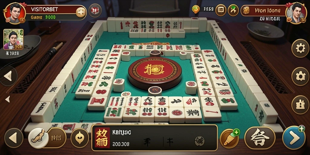 Tampilan gameplay VISITORBET yang menampilkan keseruan bermain Mahjong.