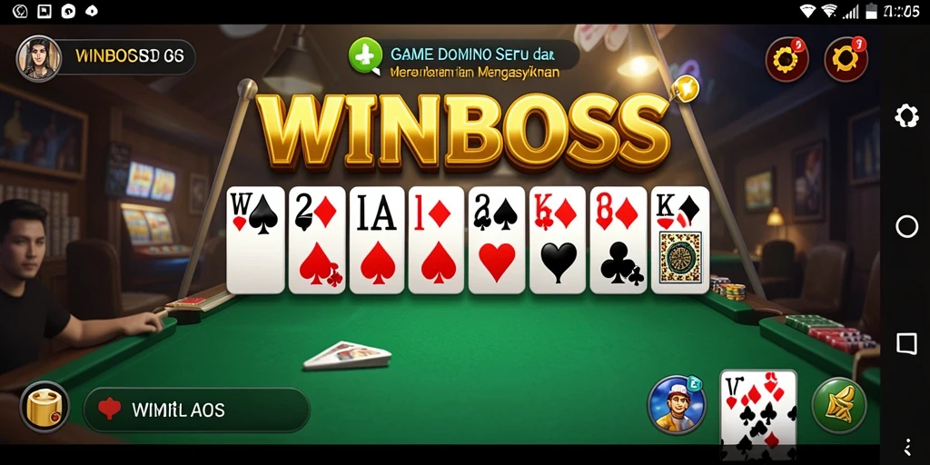 Tampilan utama gameplay Domino yang menarik di WINBOSS.