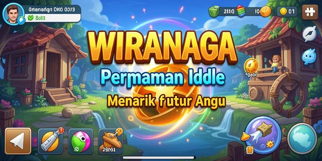Gameplay WIRANAGA dengan karakter yang beraksi secara otomatis.