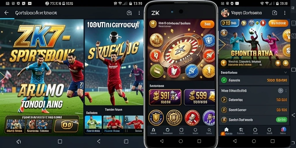 Tampilan gameplay menarik ZK7 dengan berbagai taruhan olahraga.