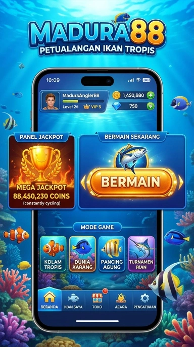 Pengguna sedang menelusuri catalog aplikasi di madura88.